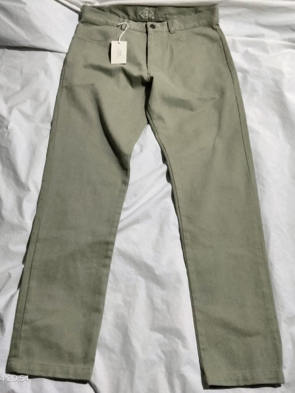 Alex Crane Mens Cham Pants Size 30x30(32x30) Sage Green 100% Cotton Chino